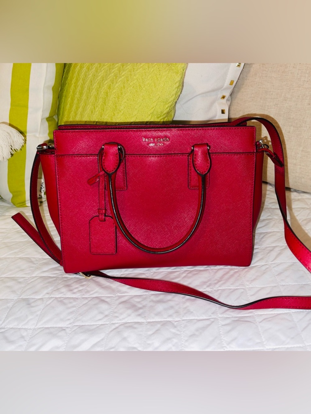 kate spade Bright Red Saffiano Leather Satchel